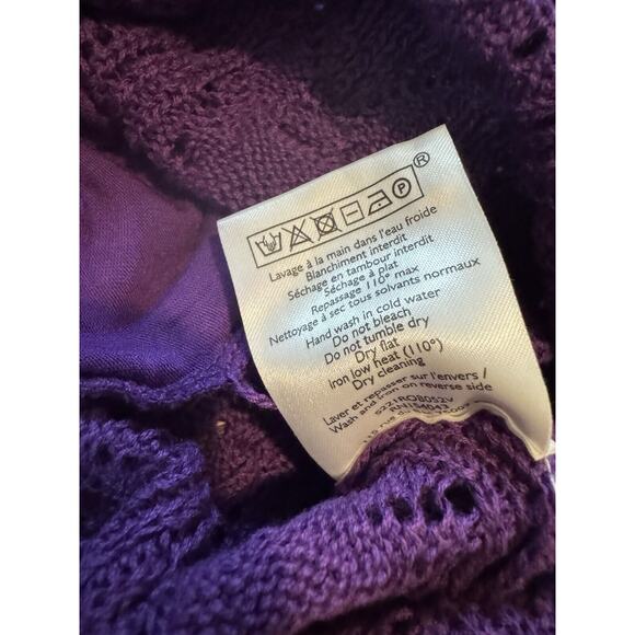 Sezane Crochet Midi Salma Dress Purple Knit Cotton Blend Lined S - Picture 7 of 11